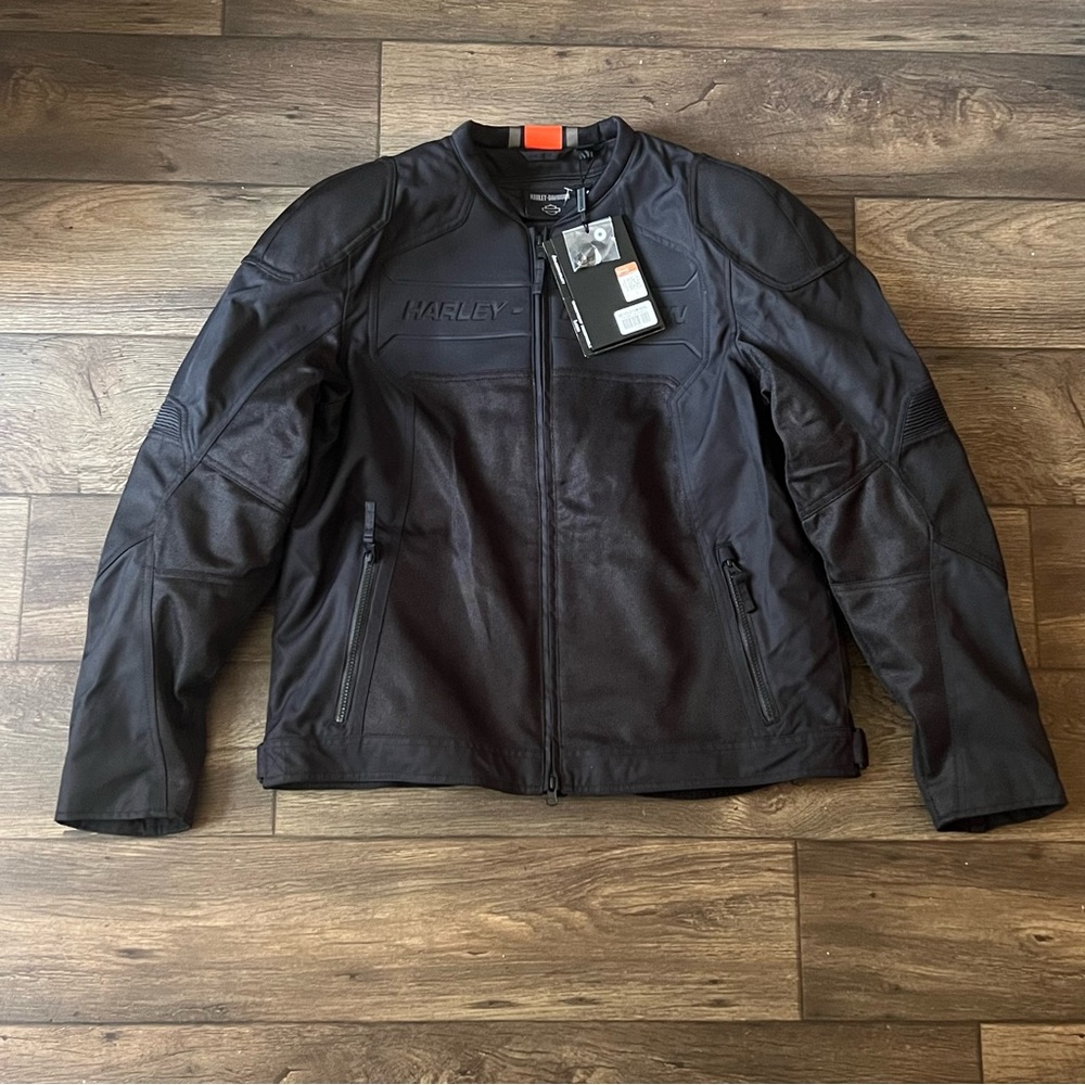 Harley Davidson Men's Brawler Mixed Media Motorcycle Jacket Black Size Large